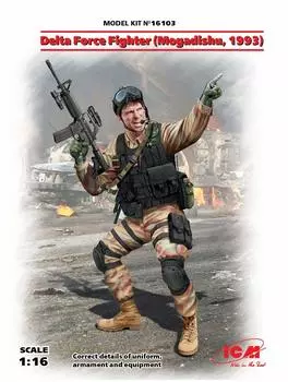 ICM ICM US Army Delta Force Member Mogadishu 1993 Пластиковая модель 16103 1/16