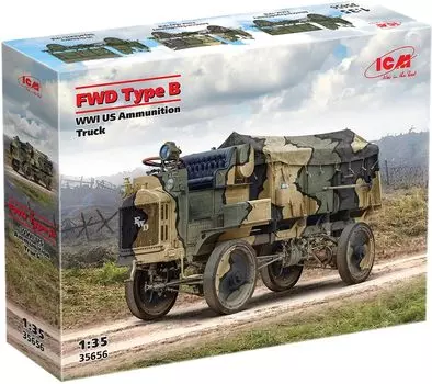 ICM WW1 Американский грузовик с боеприпасами FWD Тип B Пластиковая модель 35656 1/35
