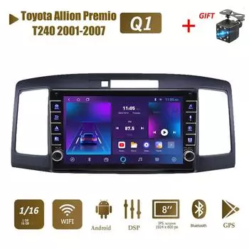 icreative 2 Din Android автомобильный радиоприемник мультимедийный видеоплеер для Toyota Allion Premio T240 2001-2007 с кнопкой WiFi 1 + 16 ГБ 1+16GB