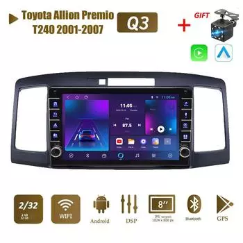 icreative 2 Din Android автомобильный радиоприемник мультимедийный видеоплеер для Toyota Allion Premio T240 2001-2007 с кнопкой Carplay WiFi 2 + 32 ГБ 1+16GB