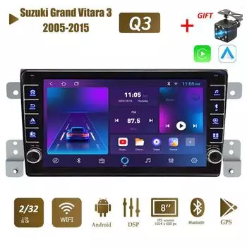 Icreative 2 Din Android Car Radio Multimedia Video Player для Suzuki Grand Vitara 3 2005-2015 с кнопочной ручкой Carplay WiFi 2+32 ГБ 1+16GB