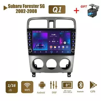 Icreative 2 Din Android автомобильный радиоприемник мультимедийный видеоплеер для Subaru Forester SG 2002-2008 с кнопкой Wi-Fi 1 + 16 ГБ 1+16GB