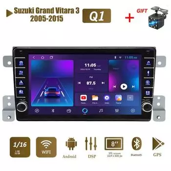 icreative 2 Din Android автомобильный радиоприемник мультимедийный видеоплеер для Suzuki Grand Vitara 3 2005-2015 с кнопкой Wi-Fi 1 + 16 ГБ 1+16GB