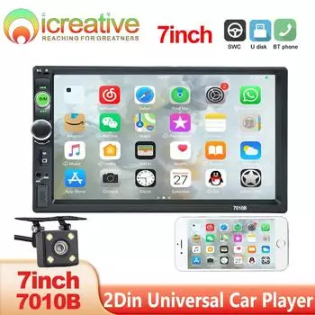 Icreative 7010B 2 Din мультимедийный плеер 7 дюймов зеркальная связь авторадио 2 DIN автомобильная стереосистема MP5 MP3 BT USB TF FM MP5 плеер приемник