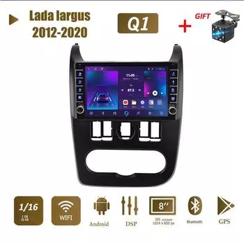 icreative Android 2 Din автомобильный радиоприемник мультимедийный видеоплеер для Lada largus 2012-2020 с кнопкой GPS-навигация аудио 1 + 16 ГБ 1+16GB