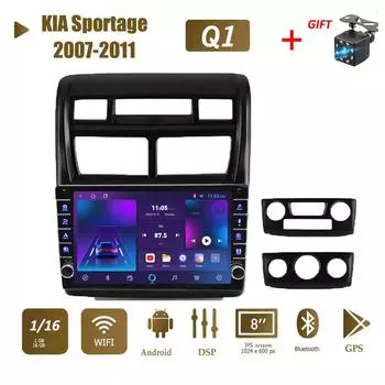 icreative Автомобильное радио на базе Android для KIA Sportage 2007-2011 с кнопочной ручкой, автомобильный мультимедийный плеер, GPS-навигация, WIFI, 2Din, стерео, 1 + 16 ГБ 1+16GB