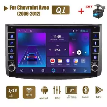 icreative Автомобильное стерео радио на базе Android 2Din для Chevrolet Aveo 2006-2012 с кнопочной ручкой, мультимедийный видеоплеер, GPS-навигация, 1 + 16 ГБ 1+16GB