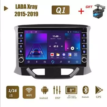 Icreative 2 Din Android автомобильный стерео радиоприемник для LADA Xray 2015-2019 с кнопочной ручкой GPS навигация мультимедиа видеоплеер 1+16 ГБ 1+16GB