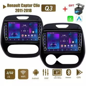 icreative Для Renault Captur Clio 2011-2018 с кнопкой Android автомобильный радиоприемник мультимедийный плеер навигация стерео GPS 2 Din Carplay 2 + 32 ГБ 1+16GB,A