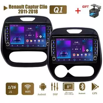icreative Для Renault Captur Clio 2011-2018 с кнопкой Android автомобильный радиоприемник мультимедийный плеер навигация стерео GPS 2 Din 1 + 16 ГБ 1+16GB,A