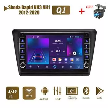 icreative Для Skoda Rapid NH3 NH1 2012-2020 с кнопкой Android автомобильный радиоприемник мультимедийный плеер навигация стерео GPS 2 Din 1 + 16 ГБ