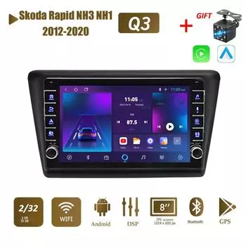 Icreative для Skoda Rapid NH3 NH1 2012-2020 с кнопкой Android автомобильный радиоприемник мультимедийный плеер навигация стерео GPS 2 Din Carplay 2 + 32 ГБ