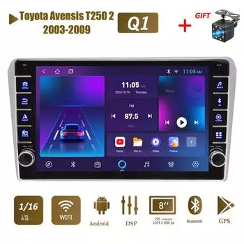 Icreative Для Toyota Avensis T250 2 2003-2009 С Кнопкой-Ручкой Android Автомагнитола Мультимедийный Плеер Навигация Стерео GPS 2 Din 1+16ГБ 1+16GB