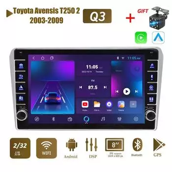 Icreative для Toyota Avensis T250 2 2003-2009 с кнопкой Android автомобильный радиоприемник мультимедийный плеер навигация стерео GPS 2 Din Carplay 2 + 32 ГБ 1+16GB