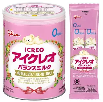 ICREO Balanced Milk 800 г x 2 бутылки сухого молока для детей от 0 месяцев до 1 года + 12,7 г новорожденных, младенцев, [примерно пожилого возраста]