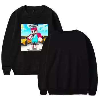 Icrimax Mersh Круглый вырез свитера для мужчин/женщин Harajuku Kawaii Hoodie Streetwear Толстовки Модные топы Повседневная подростковая одежда XS чёрный