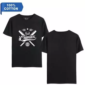 Icrimax Printing Мужская футболка Повседневные дышащие футболки Смешные хлопковые свободные футболки Футболки Уличные футболки больших размеров для мужчин XS чёрный