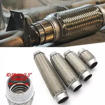 ID 38/51 мм Автомобильная выхлопная труба телескопическая гибкая соединительная оплетка сильфон из нержавеющей стали глушитель труба соединитель сварной универсальный