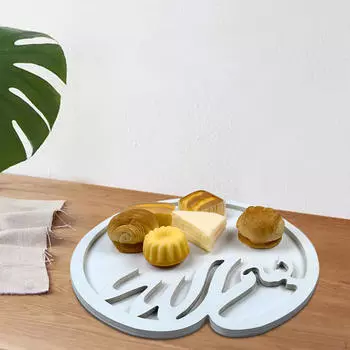 Ид Мубарак Деревянный поднос для десерта с едой, завтрак, 15 дюймов x 14,8 дюйма, выпечка для домашней вечеринки белый