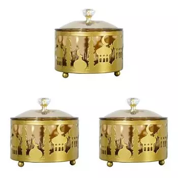 Ид Мубарак Десерт Поднос для конфет Рамадан Тарелка с декоративным орнаментом (Золото 1)