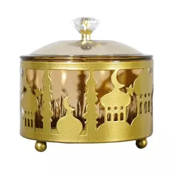 Ид Мубарак Десерт Поднос для конфет Рамадан Тарелка с декоративным орнаментом (Золото 1)