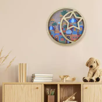 Ид Мубарак Поднос Украшение Деревянный Десерт Луна и Звезда Рамадан Style A