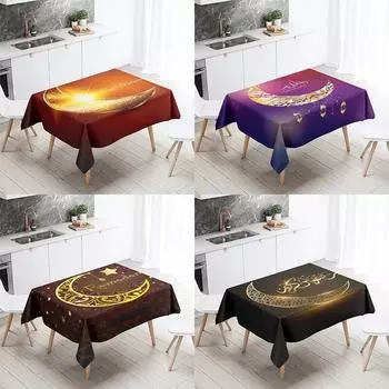 Ид Мубарак украшение дома скатерть исламская мечеть мусульманское украшение скатерть водонепроницаемая и необрастающая 70x70cm