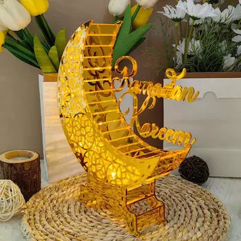 Ид Рамадан украшение стола фестиваль лунного света товары для вечеринок 18,7x4x22,5 см лампа Мубарака для Style A