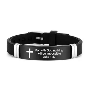 ID Wristband Family Friendship Bracelet Silicone Material Bible Verse Bracelet For Women Style 3