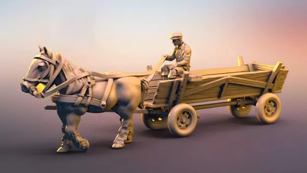 IDAP Technology Carriage Kit Resin Kit PD72464 1/72 Farmer s 4-Wheel (Декорации)