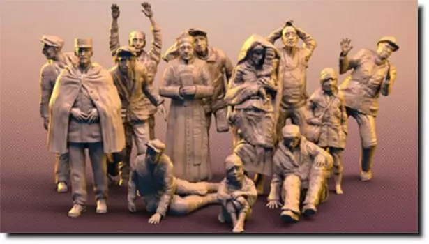 IDAP Technology Европейский гражданский 20-й век смоляной набор PD48217 1/48 13 деталей