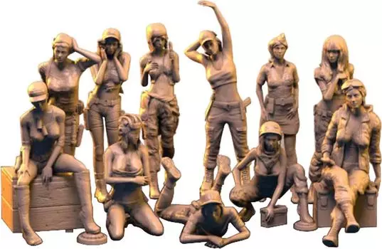 IDAP Technology Military Girls 11 предметов для 3D-принтера PD48129 1/48