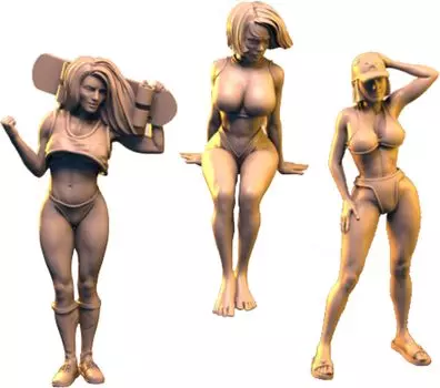 IDAP Technology Набор для 3D-принтера Military Girl PD48366 1/48, 3 предмета
