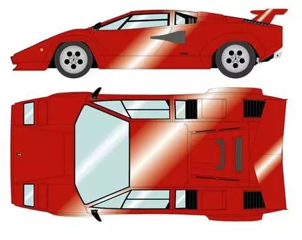 IDEA Lamborghini Countach LP5000 QV 1985 Металлик Красный Готовый продукт IM067F 1/18 (Заднее крыло)
