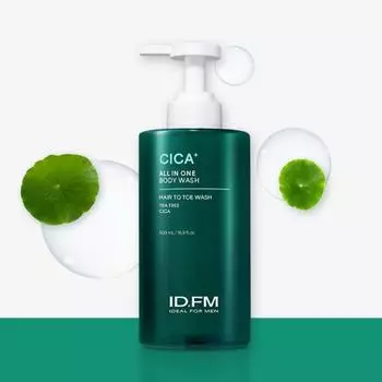 Идеально для мужчин Универсальный гель для душа Cica Plus 500 мл (также используется как шампунь), Корейский уход за телом