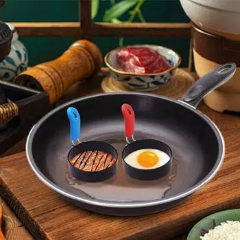 Идеально круглый набор из колец для яиц и формочек для блинов с кисточкой для приготовления яиц на завтрак, кексов и блинов