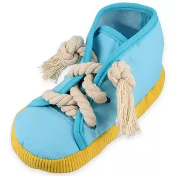 Идеально подходит для маленьких и игрушек, которые делают жевательную развивающую игрушку для поиска зубов и носа в подарок [Счастливые животные] для собак среднего размера, шум, игрушка, веревка, тянуть, играть, светло-синий