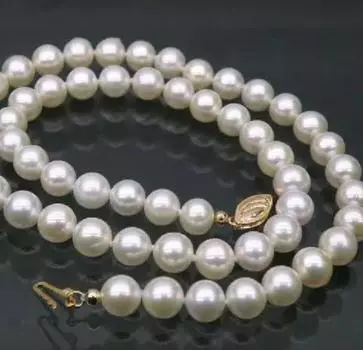Идеальное ожерелье из белого жемчуга 9-10 мм, 18 дюймов