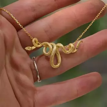 Идеальный подарок на день рождения для мужчин, ювелирные изделия, уникальные с авангардным дизайном, идея для него, цепочка в виде змеи для вечеринки, золотистого и серебристого цвета в стиле хип-хоп золотистый