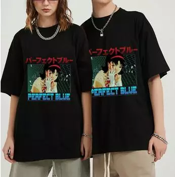 Идеальный синий Дзюнджи Ито аниме японский дизайн летняя мужская футболка винтажная модная рубашка унисекс футболки с короткими рукавами S чёрный