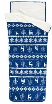 Ideal Service Warm Blanket Sleeping Bag with Storage Sleeping 210 x 78 x 2 cm 20265 Bag, Navy, Bag