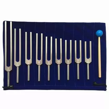 ideastore Crystal Tuner Tuning Fork Healing Healing Purification Meditation Yoga Base Set of 9 золотой