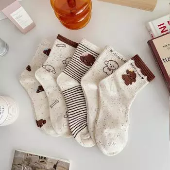 Идеи Носки из пряжи Детские носки средней длины Модные носки в мультяшном стиле в стиле колледжа Японские милые спортивные носки average size