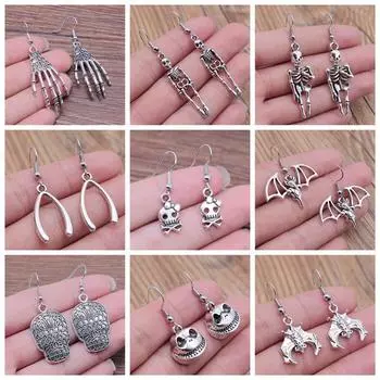 Идеи подарков 1 пара висячих серег с подвеской в виде скелета летучей мыши 16x9mm-V110-B10677