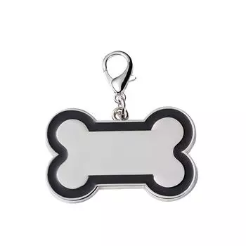 Идентификационные бирки для домашних животных в форме косточки с цветным дизайном, персонализированные бирки для собак и кошек, индивидуальная гравировка с 5 строками текста с обеих сторон One Size чёрный
