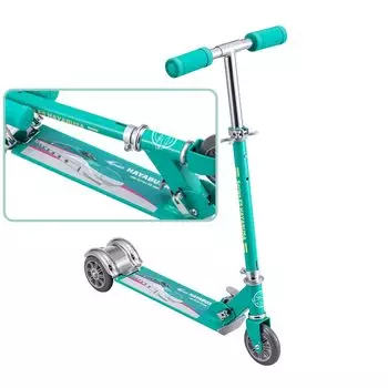 Ides Kick Scooter Kickboard Shinkansen Foldable Compact with Foot Brake for Children [Official] (Hayabusa)