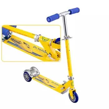 Ides Kick Scooter Kickboard Shinkansen складной компактный с ножным тормозом для детей [официальный] (Доктор Желтый)