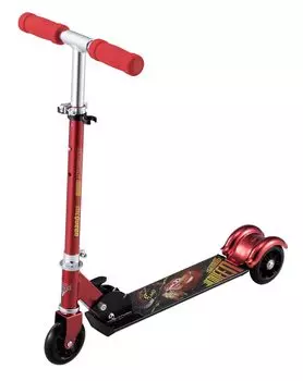 Ides Kick Scooter Kickboard Tricycle Disney Foldable Compact with Foot Brake for Children [Official] (Cars)