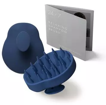 idio Щетка для шампуня Массажная щетка для кожи головы Щетка для головы Массажная щетка для головы Легко захватываемая силиконовая щетка (военно-морской флот)