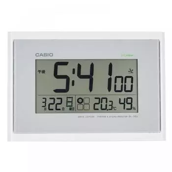 Idl 100j 7jf Casio Casio Настольные часы Radio Wave White Digital Living Environment Температура Влажность Календарь Дисплей